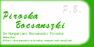 piroska bocsanszki business card